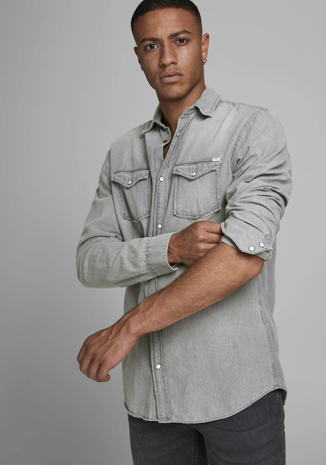 Jack & Jones Langarmhemd »JJESHERIDAN SHIRT L/S NOOS« mit angesetzter Brusttasche