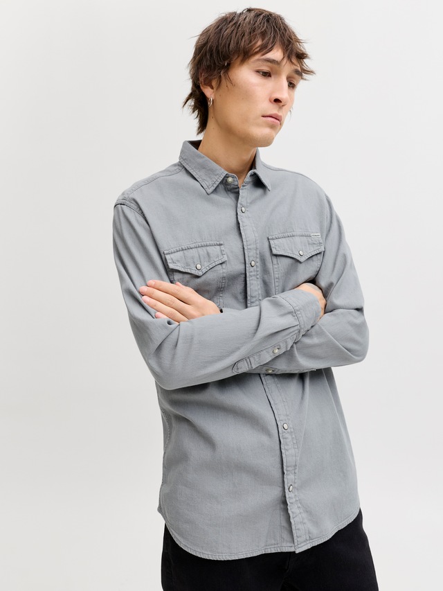 Jack & Jones Langarmhemd »JJESHERIDAN SHIRT L/S NOOS« mit angesetzter Brusttasche