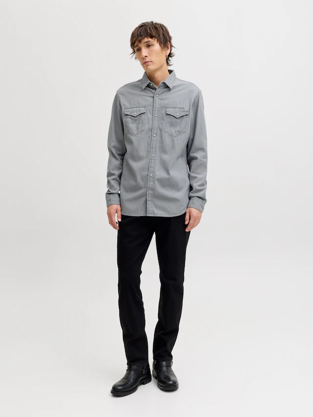 Jack & Jones Langarmhemd »JJESHERIDAN SHIRT L/S NOOS« mit angesetzter Brusttasche