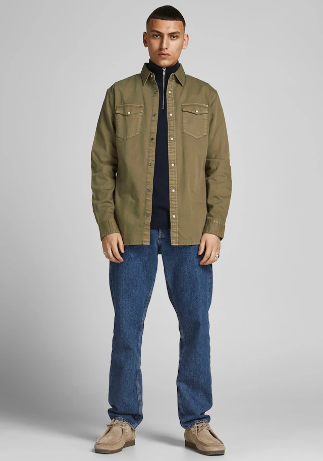 Jack & Jones Langarmhemd »JJESHERIDAN SHIRT L/S NOOS« mit angesetzter Brusttasche