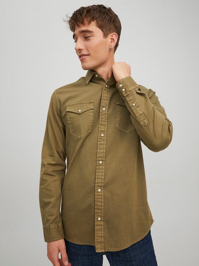 Jack & Jones Langarmhemd »JJESHERIDAN SHIRT L/S NOOS« mit angesetzter Brusttasche
