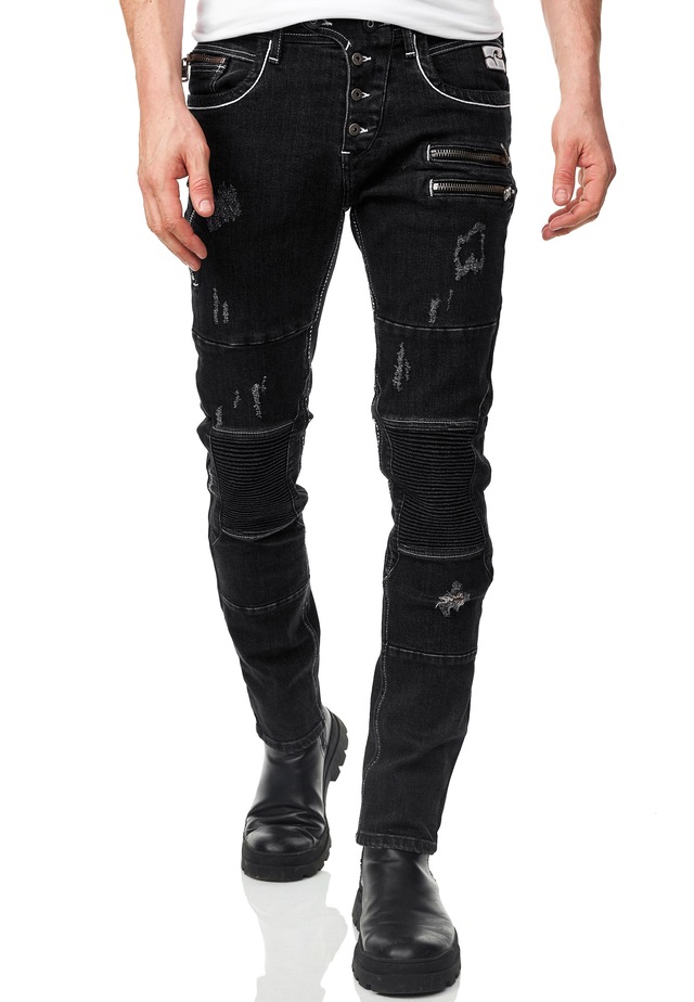 Rusty Neal Slim-fit-Jeans »MISATO« im modischen Used-Look