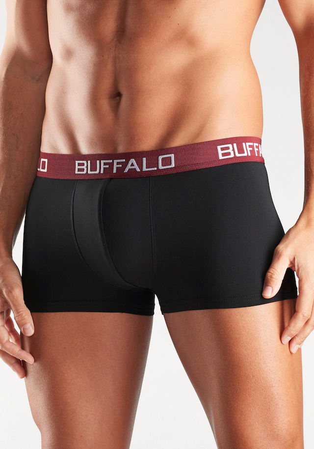Buffalo Hipster Packung, 4 Stk. knapp sitzende Boxershorts mit Kontrastbund aus Baumwollmischung