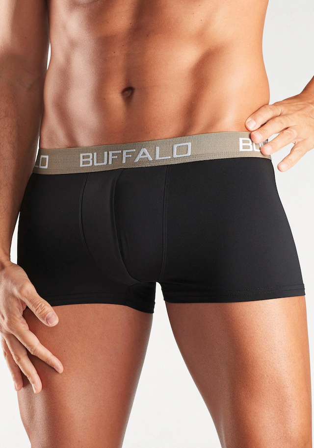 Buffalo Hipster Packung, 4 Stk. knapp sitzende Boxershorts mit Kontrastbund aus Baumwollmischung