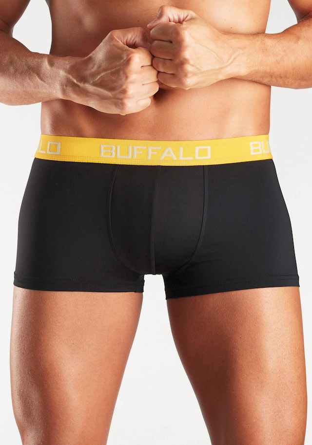 Buffalo Hipster Packung, 4 Stk. knapp sitzende Boxershorts mit Kontrastbund aus Baumwollmischung