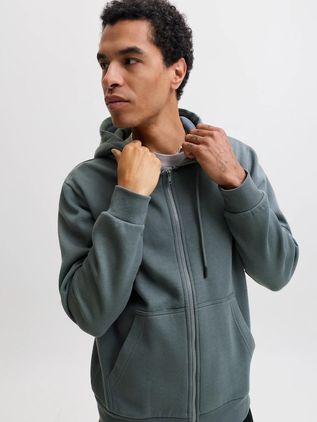 Jack & Jones Kapuzensweatjacke »JJEBRADLEY mit Kapuze, ideal für kalte Jahreszeit« Materialmix, relaxed fit