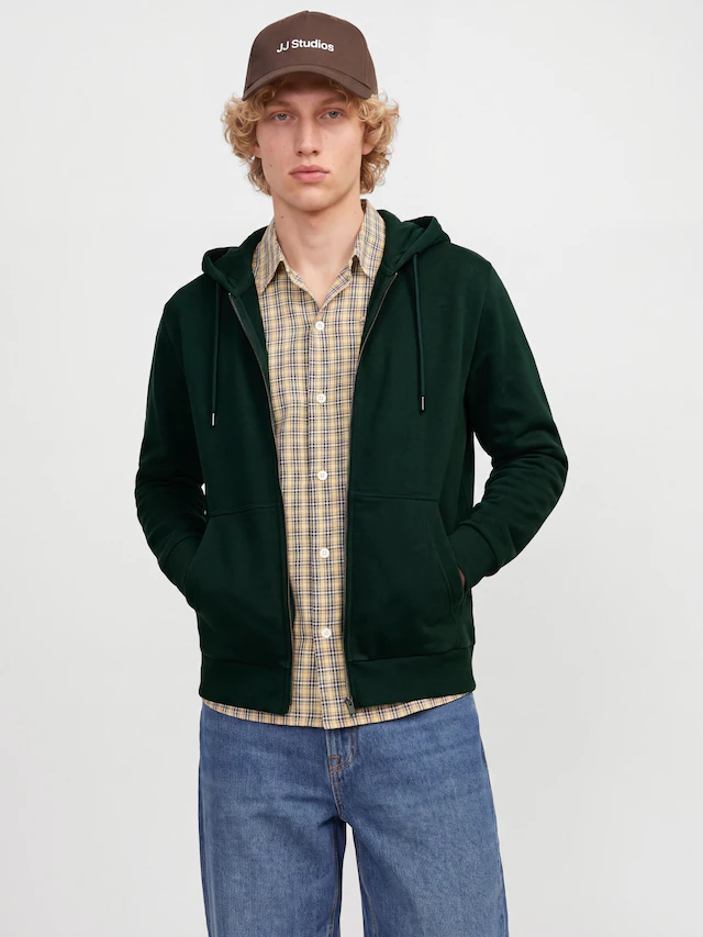 Jack & Jones Kapuzensweatjacke »JJEBRADLEY mit Kapuze, ideal für kalte Jahreszeit« Materialmix, relaxed fit