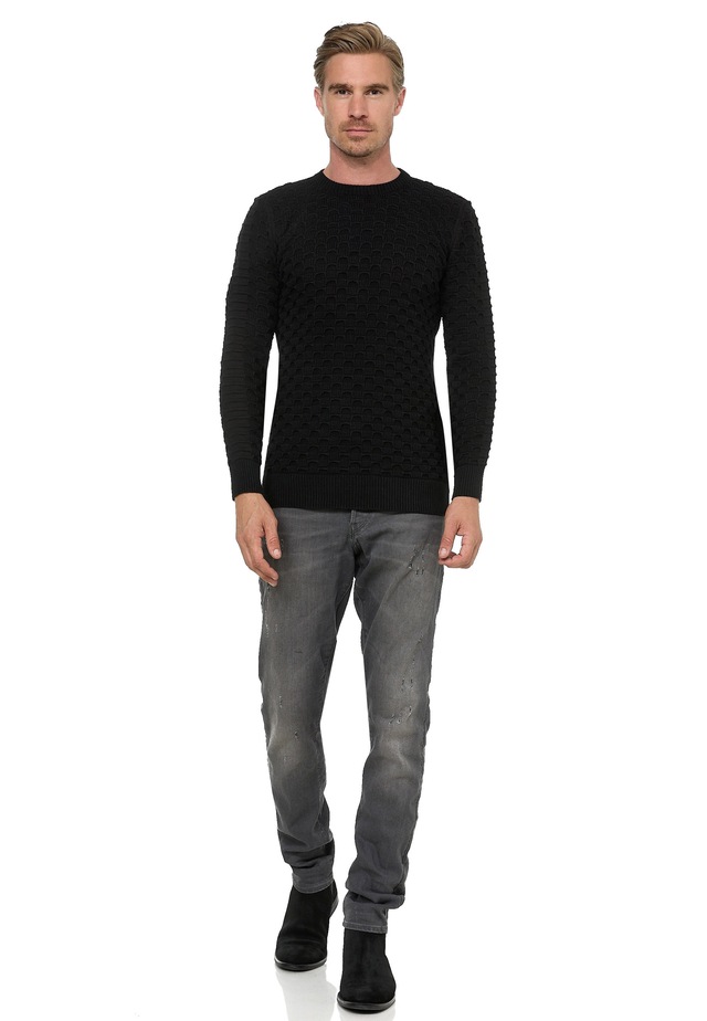 Rusty Neal Strickpullover mit modernem Strickmuster