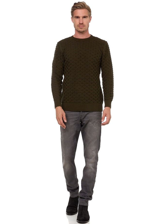 Rusty Neal Strickpullover mit modernem Strickmuster
