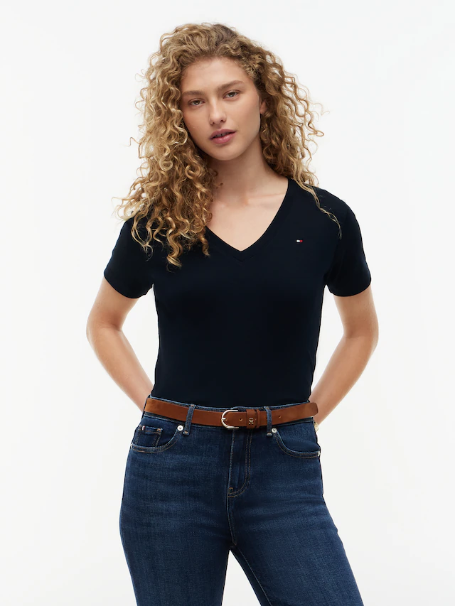 Tommy Hilfiger »CODY V-NECK SHORT SLEEVE« mit V-Ausschnitt, Baumwolle, Slim Fit