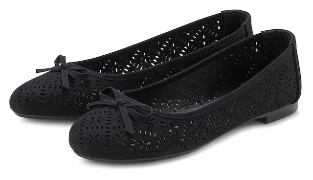 LASCANA Ballerina »Slip-On-Sneaker, Freizeitschuh, Slipper, Halbschuh,« mit kleinen Cut-Outs VEGAN