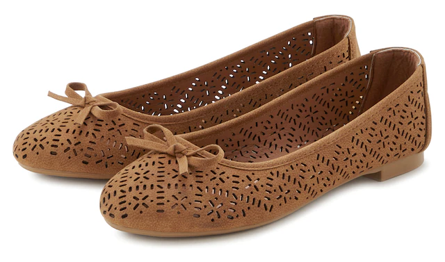 LASCANA Ballerina »Slip-On-Sneaker, Freizeitschuh, Slipper, Halbschuh,« mit kleinen Cut-Outs VEGAN