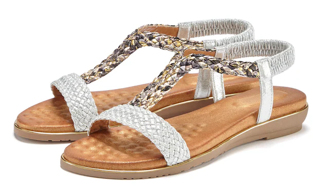Vivance Sandale »Sommerschuh« Sandalette, Sommerschuh mit geflochtenen Riemchen und weichem Fußbett