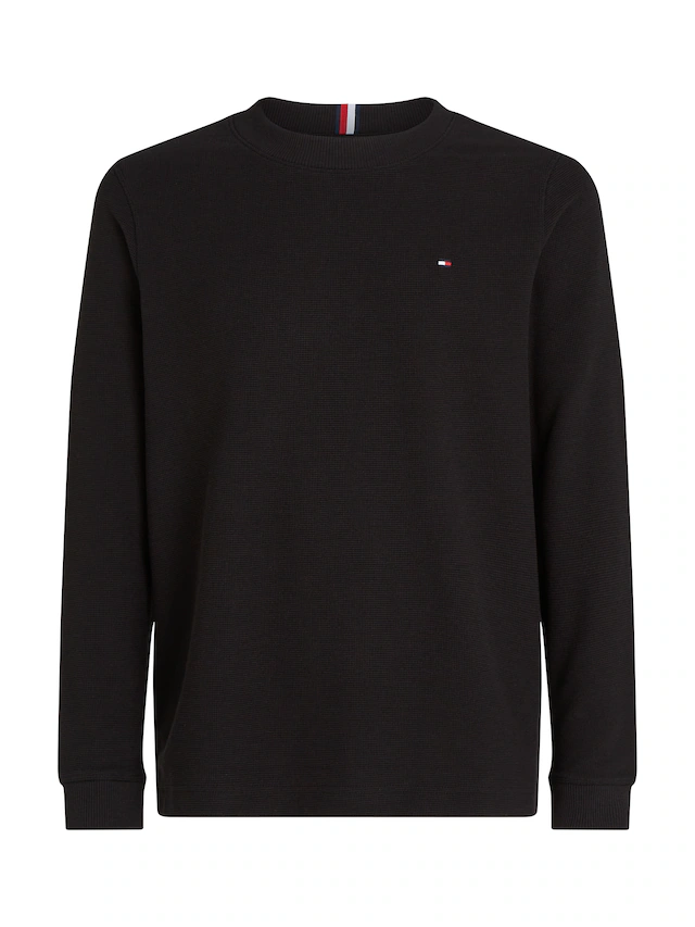 Tommy Hilfiger Rundhalspullover »TEXTURED LS TEE« mit Rundhalsausschnitt