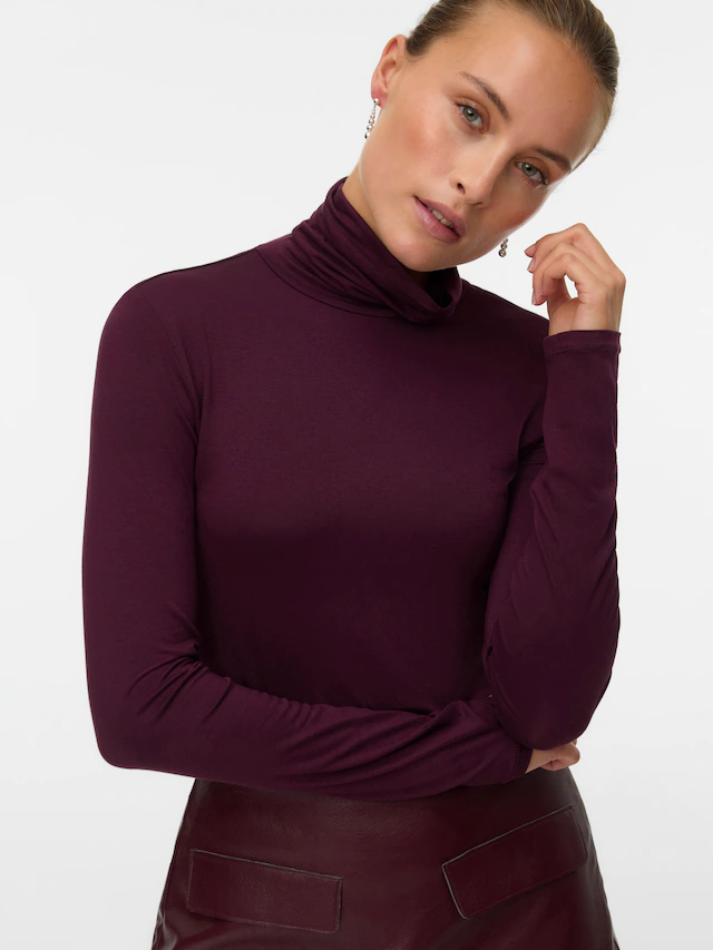 Vero Moda Langarmshirt »VMALBERTE LS ROLLNECK TOP JRS NOOS« Viskosemischung