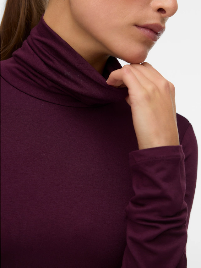 Vero Moda Langarmshirt »VMALBERTE LS ROLLNECK TOP JRS NOOS« Viskosemischung