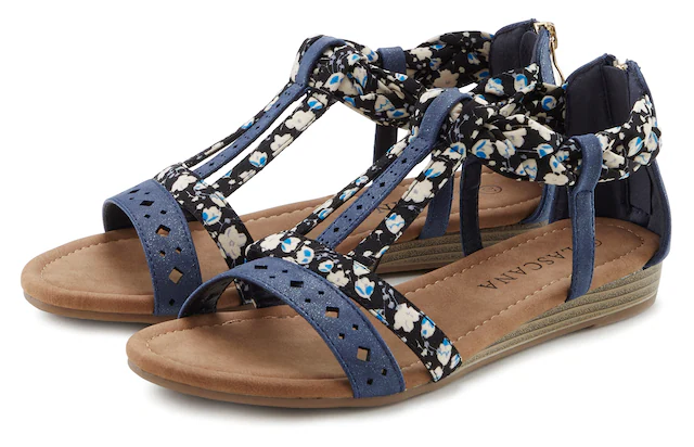LASCANA Sandale »Sommerschuh« Sandalette, Sommerschuh mit Riemchen im Festival-Look VEGAN
