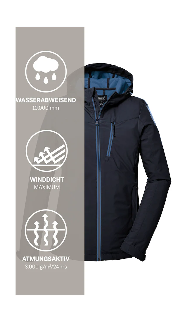 Killtec Softshelljacke »KOS 89 WMN SFTSHLL JCKT« Damen Softshelljacke: Wind-und wasserdicht, atmungsaktiv