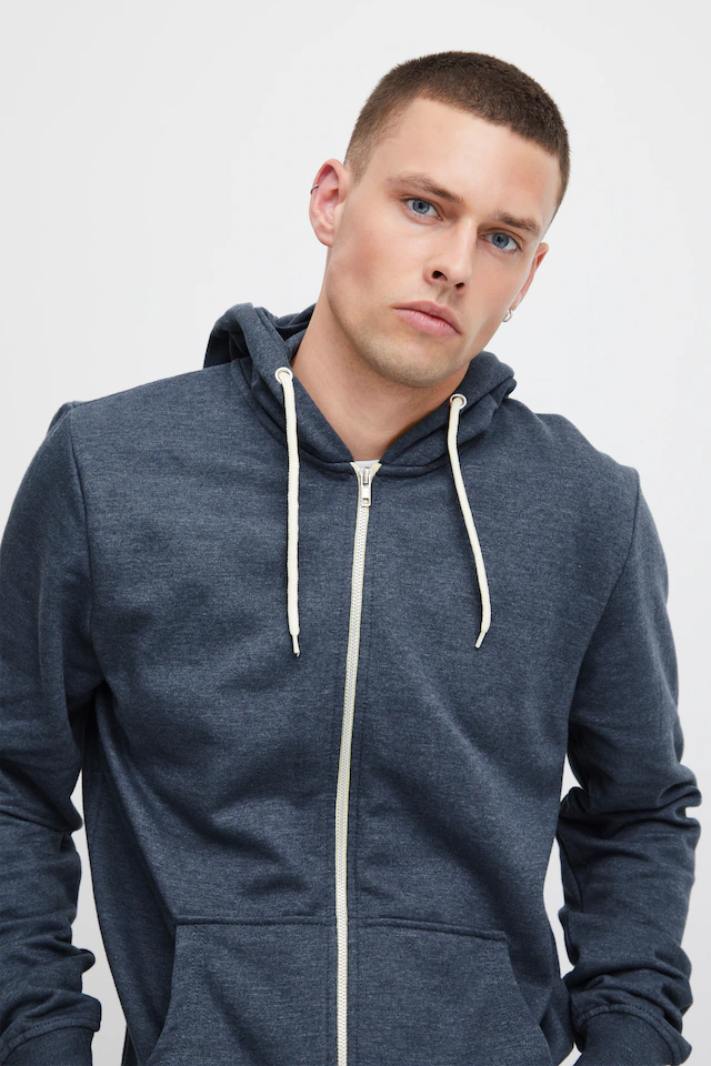 Blend Kapuzensweatjacke »BHNOAH« aus Baumwolle und Polyester, Slim Fit, mit Reißverschluss