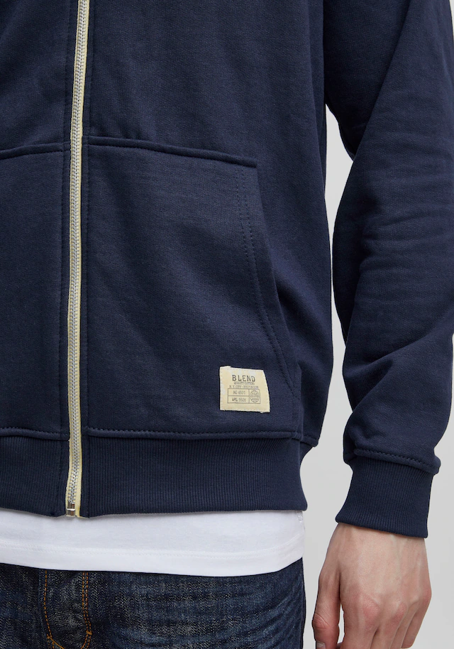 Blend Kapuzensweatjacke »BHNOAH« aus Baumwolle und Polyester, Slim Fit, mit Reißverschluss