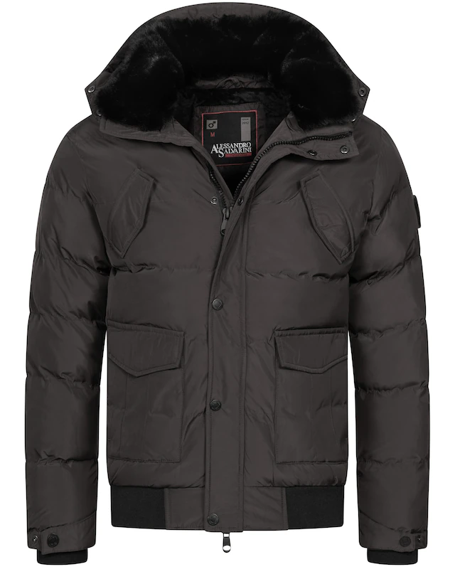 Alessandro Salvarini Winterjacke »ASLeonio« mit warmem Teddyfell und abnehmbarer Kapuze