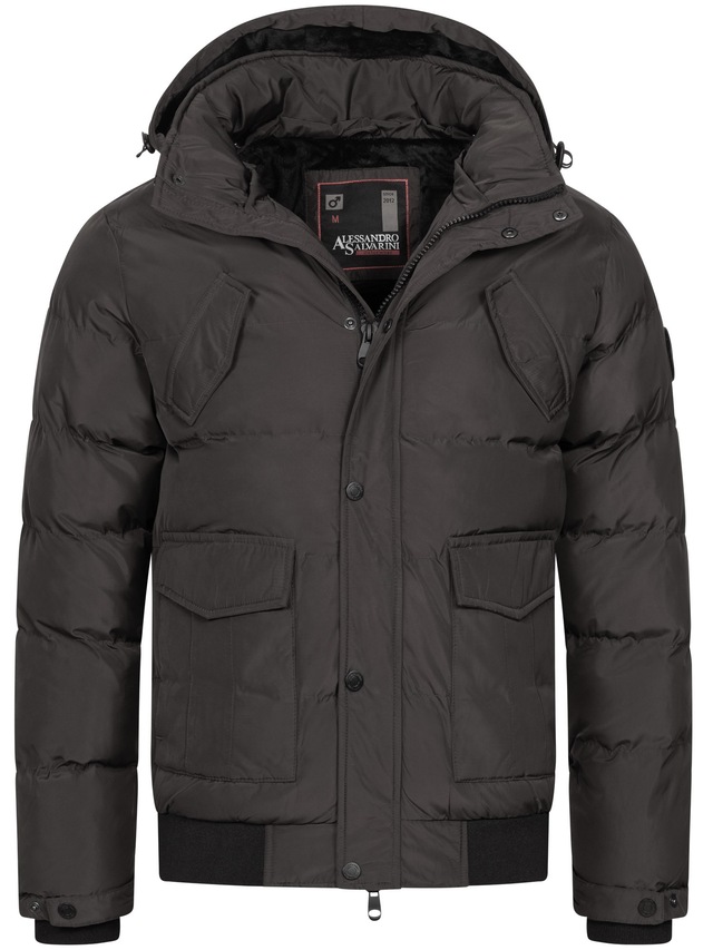 Alessandro Salvarini Winterjacke »ASLeonio« mit warmem Teddyfell und abnehmbarer Kapuze