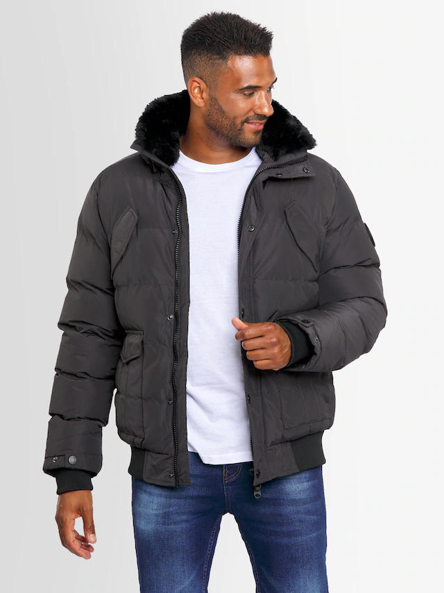 Alessandro Salvarini Winterjacke »ASLeonio« mit warmem Teddyfell und abnehmbarer Kapuze