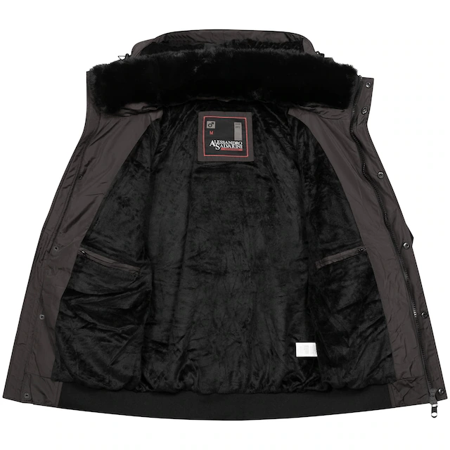 Alessandro Salvarini Winterjacke »ASLeonio« mit warmem Teddyfell und abnehmbarer Kapuze