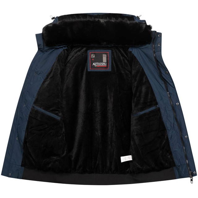 Alessandro Salvarini Winterjacke »ASLeonio« mit warmem Teddyfell und abnehmbarer Kapuze