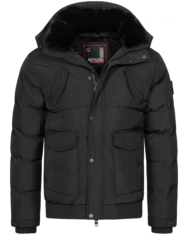 Alessandro Salvarini Winterjacke »ASLeonio« mit warmem Teddyfell und abnehmbarer Kapuze