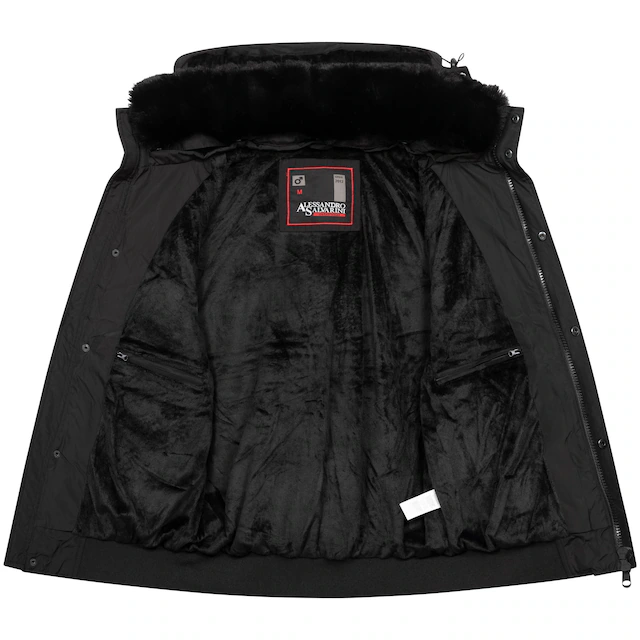 Alessandro Salvarini Winterjacke »ASLeonio« mit warmem Teddyfell und abnehmbarer Kapuze