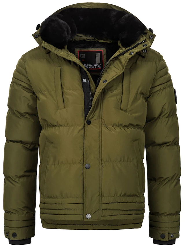 Alessandro Salvarini Winterjacke »ASFabiano« mit warmem Teddyfell und abnehmbarer Kapuze
