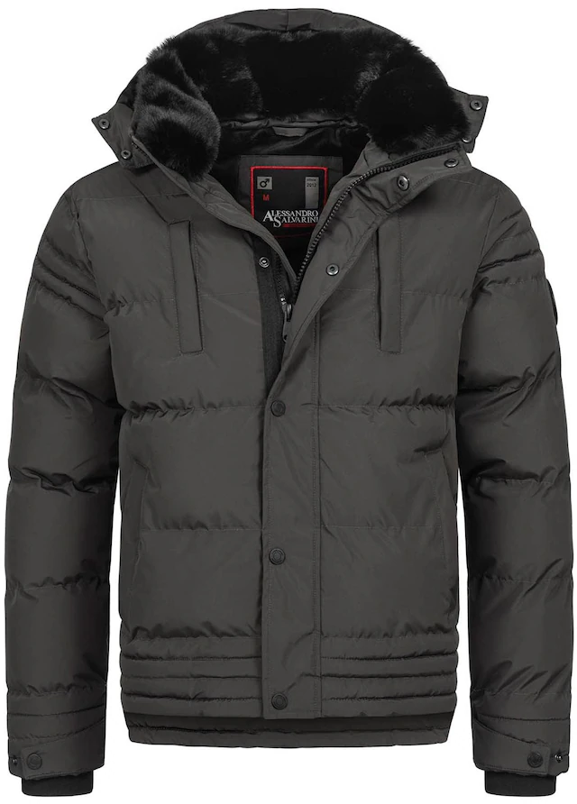 Alessandro Salvarini Winterjacke »ASFabiano« mit warmem Teddyfell und abnehmbarer Kapuze