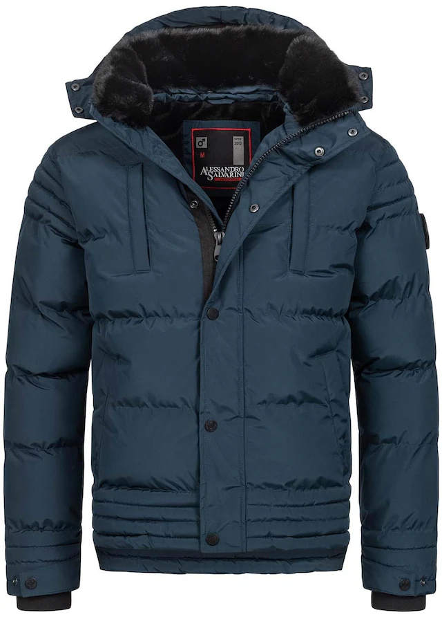 Alessandro Salvarini Winterjacke »ASFabiano« mit warmem Teddyfell und abnehmbarer Kapuze