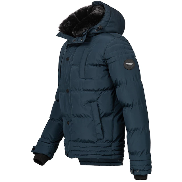 Alessandro Salvarini Winterjacke »ASFabiano« mit warmem Teddyfell und abnehmbarer Kapuze