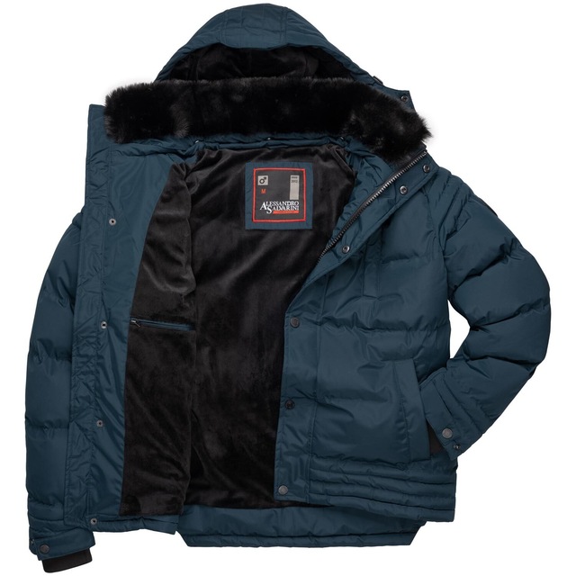 Alessandro Salvarini Winterjacke »ASFabiano« mit warmem Teddyfell und abnehmbarer Kapuze