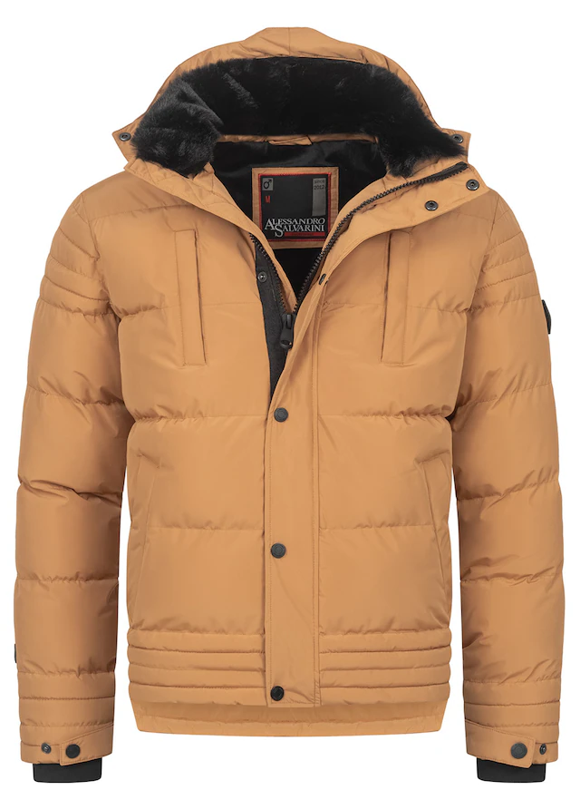 Alessandro Salvarini Winterjacke »ASFabiano« mit warmem Teddyfell und abnehmbarer Kapuze