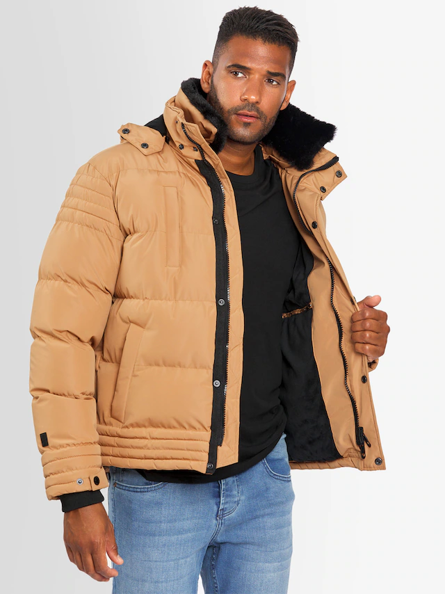 Alessandro Salvarini Winterjacke »ASFabiano« mit warmem Teddyfell und abnehmbarer Kapuze