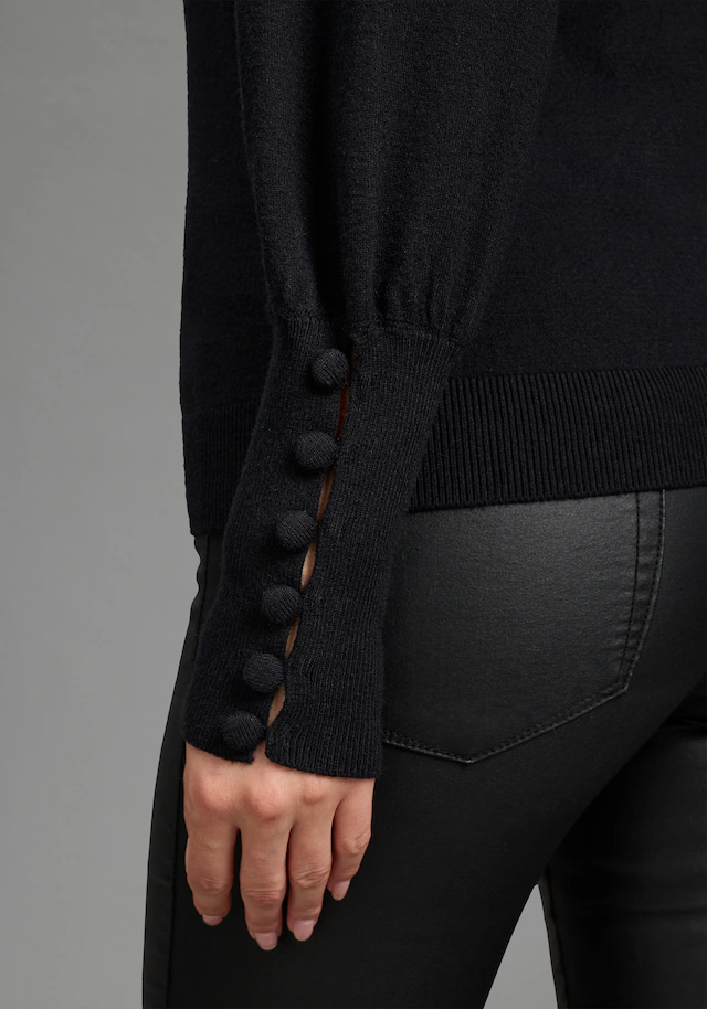Laura Scott V-Ausschnitt-Pullover mit süßer Knopfleiste am Ärmel