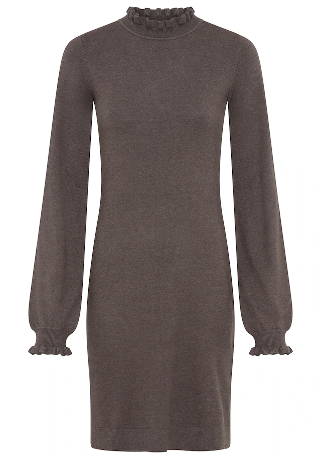 Laura Scott Strickkleid aus Viskosemischung mit femininem Rüschendetail