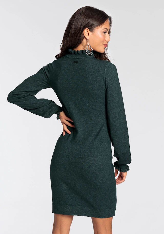 Laura Scott Strickkleid aus Viskosemischung mit femininem Rüschendetail