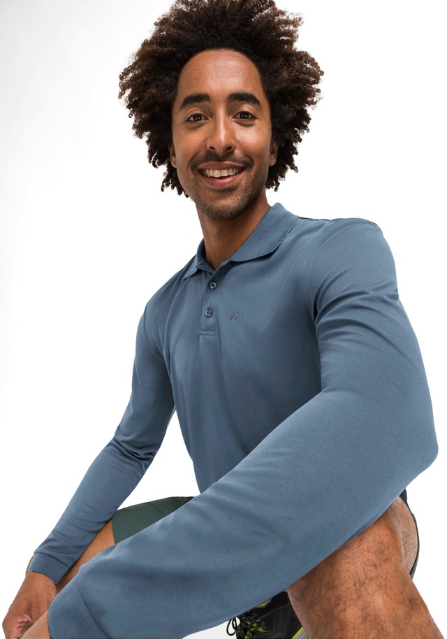 Maier Sports Langarm-Poloshirt »Ulrich L/S« Herren Polo langarm, leichtes Funktionsshirt, Langarmshirt, Reg. Fit