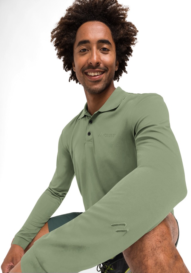 Maier Sports Langarm-Poloshirt »Ulrich L/S« Herren Polo langarm, leichtes Funktionsshirt, Langarmshirt, Reg. Fit