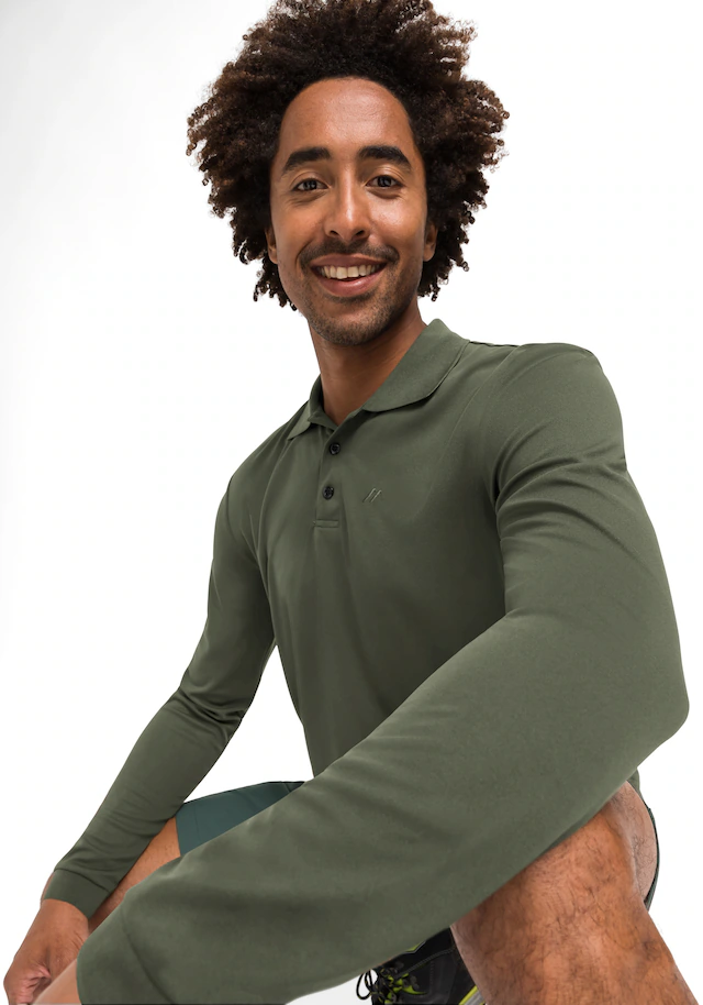 Maier Sports Langarm-Poloshirt »Ulrich L/S« Herren Polo langarm, leichtes Funktionsshirt, Langarmshirt, Reg. Fit