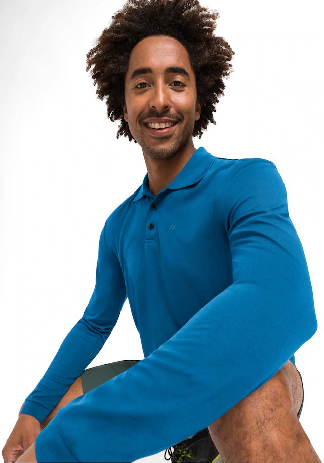 Maier Sports Langarm-Poloshirt »Ulrich L/S« Herren Polo langarm, leichtes Funktionsshirt, Langarmshirt, Reg. Fit