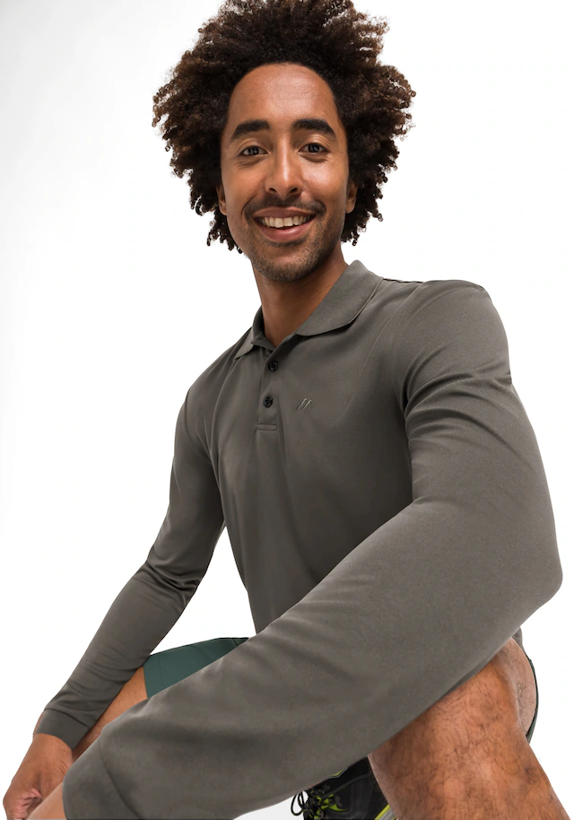 Maier Sports Langarm-Poloshirt »Ulrich L/S« Herren Polo langarm, leichtes Funktionsshirt, Langarmshirt, Reg. Fit