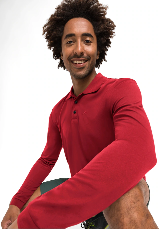 Maier Sports Langarm-Poloshirt »Ulrich L/S« Herren Polo langarm, leichtes Funktionsshirt, Langarmshirt, Reg. Fit