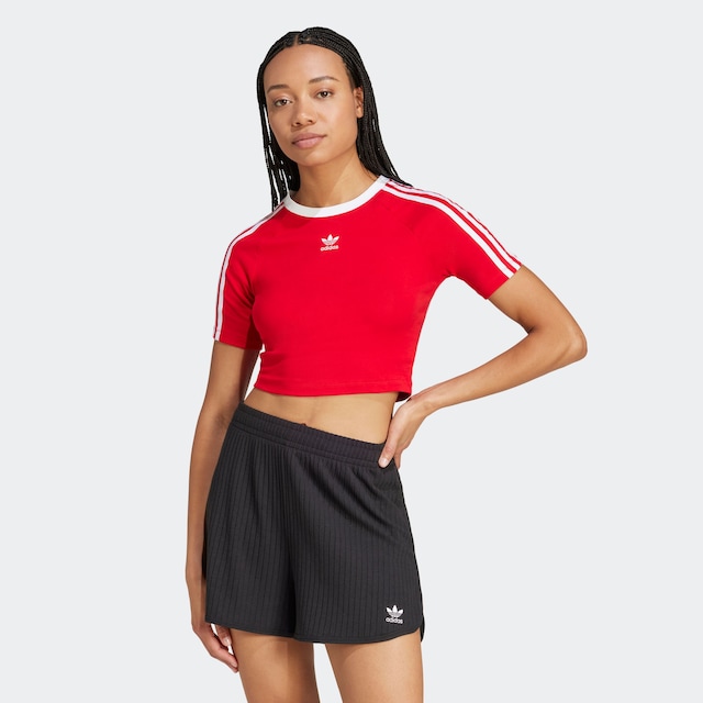 adidas Originals T-Shirt »3-STREIFEN BABY« sportlicher Stil, cropped, mit drei Streifen, aus Baumwollmix