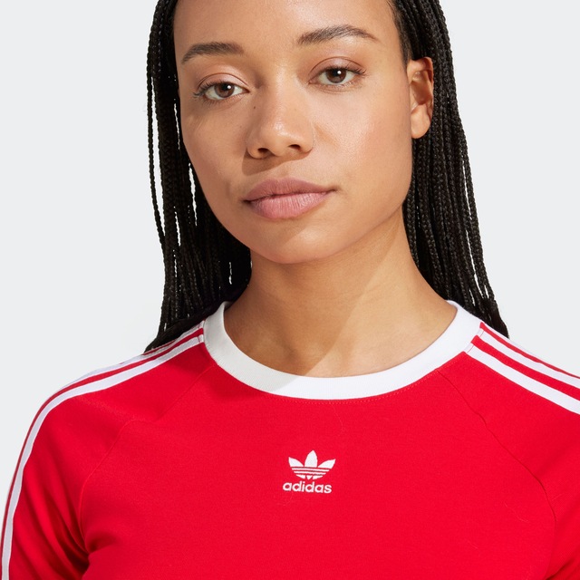 adidas Originals T-Shirt »3-STREIFEN BABY« sportlicher Stil, cropped, mit drei Streifen, aus Baumwollmix