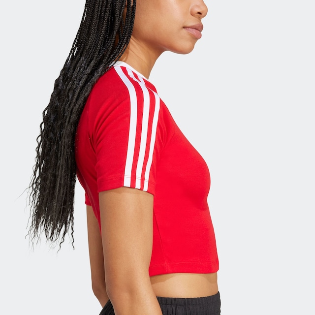 adidas Originals T-Shirt »3-STREIFEN BABY« sportlicher Stil, cropped, mit drei Streifen, aus Baumwollmix